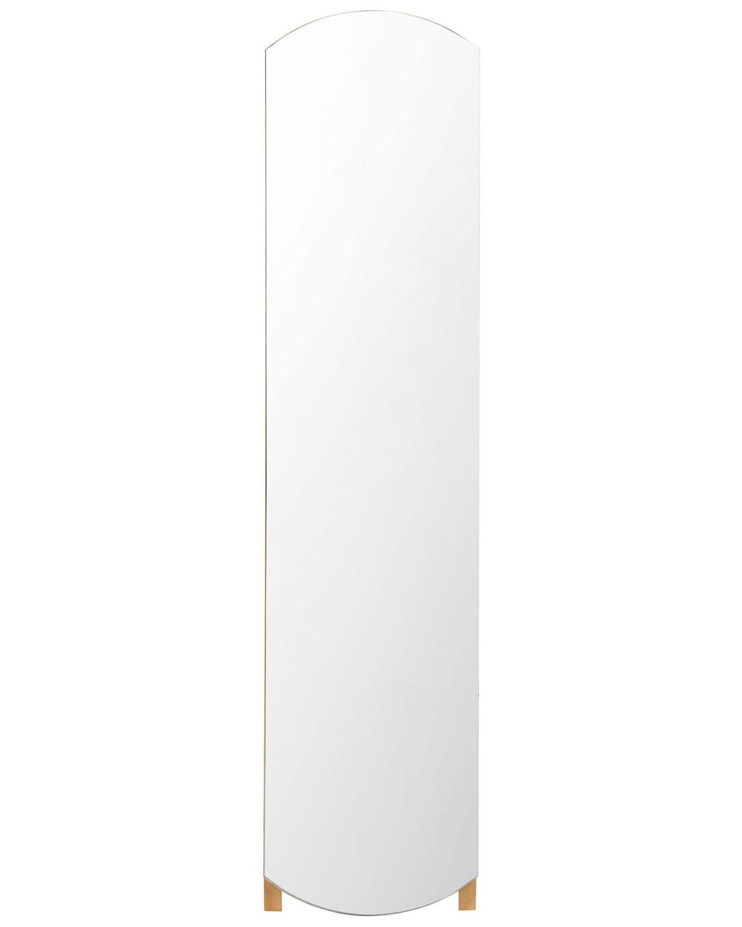 Standing Mirror with Shelf 35 x 150 cm Light Wood Cherbourg