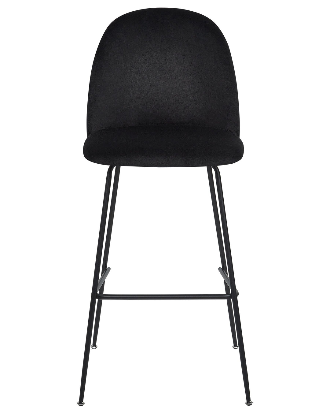 Bar Chair Set of 2 Velvet Black Arcola