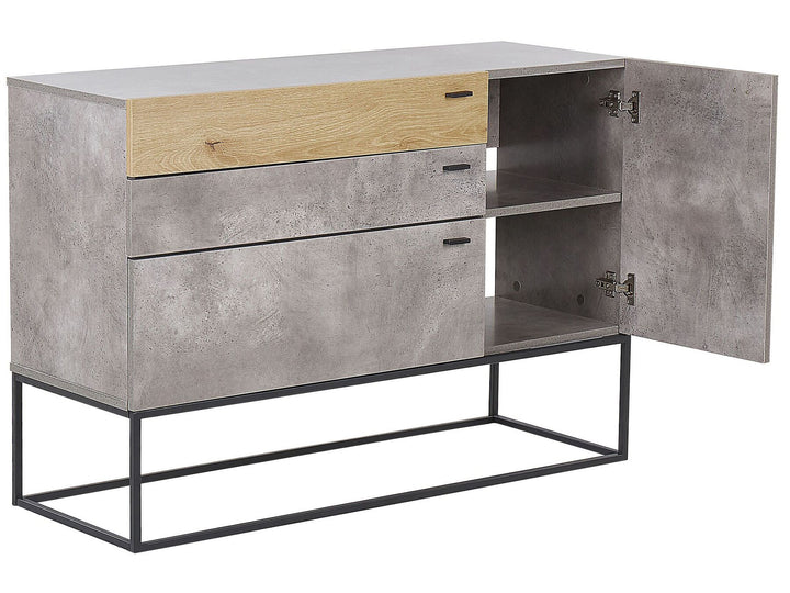 3 Drawer Sideboard Grey with Light Wood Arietta