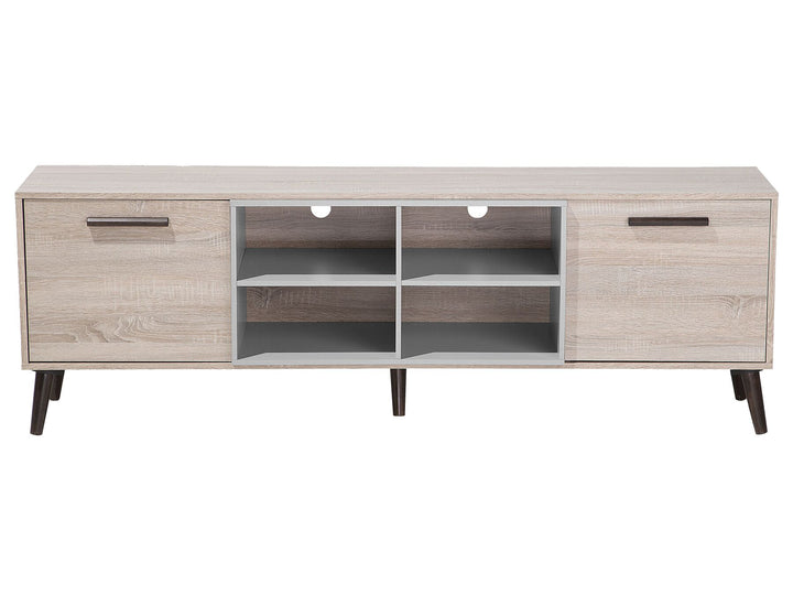 TV Stand Light Wood with Grey Alloa