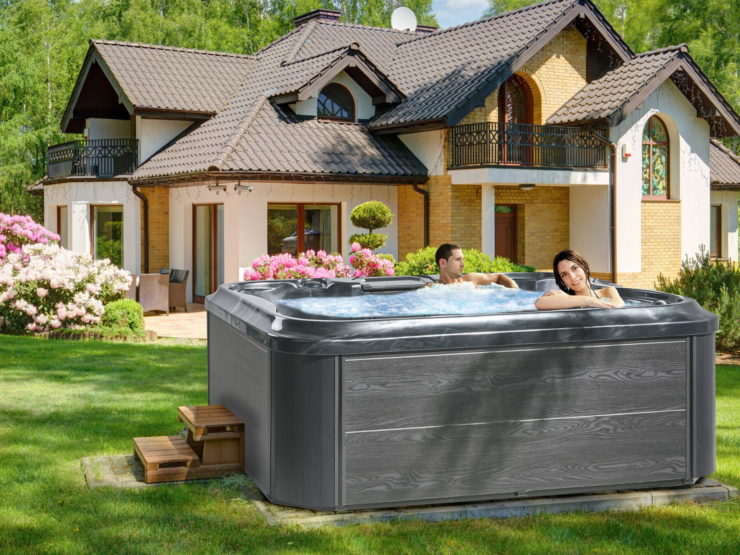 Square Hot Tub with LED Grey Arcelia