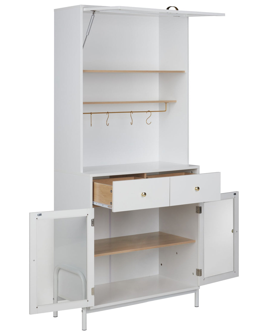 Cabinet with Glass Displays White Parlin