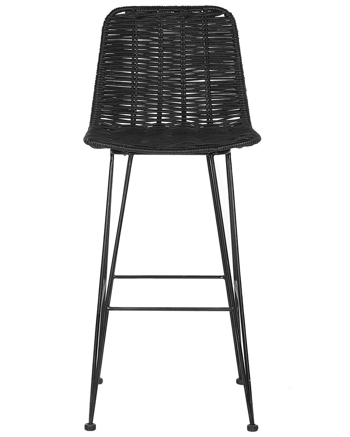 Bar Chair Set of 2 Rattan Black Cassita