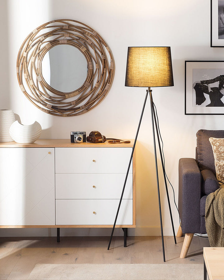 3 Drawer Sideboard Light Wood with White Palmer