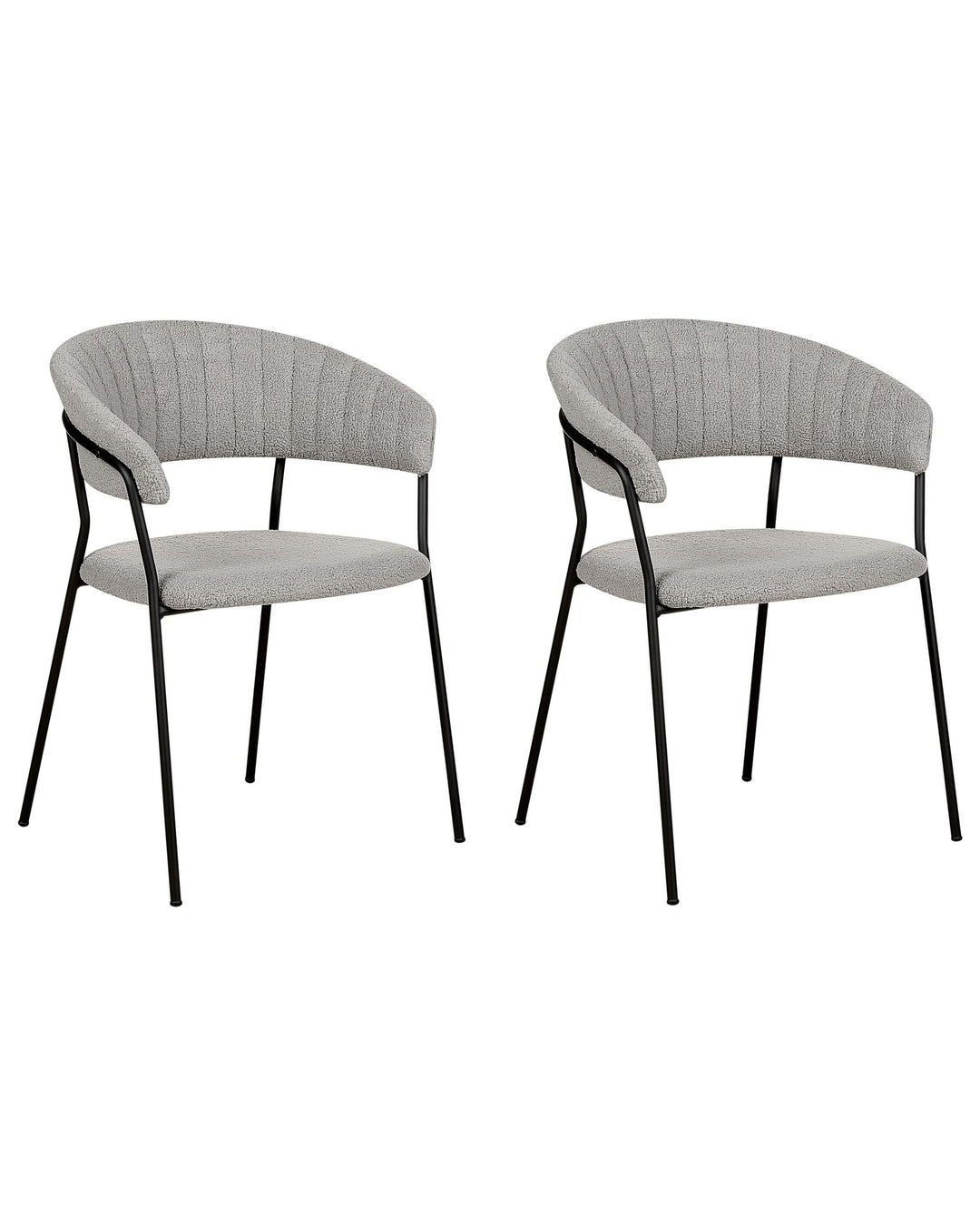 Dining Chair Set of 2 Boucle Grey Mariposa