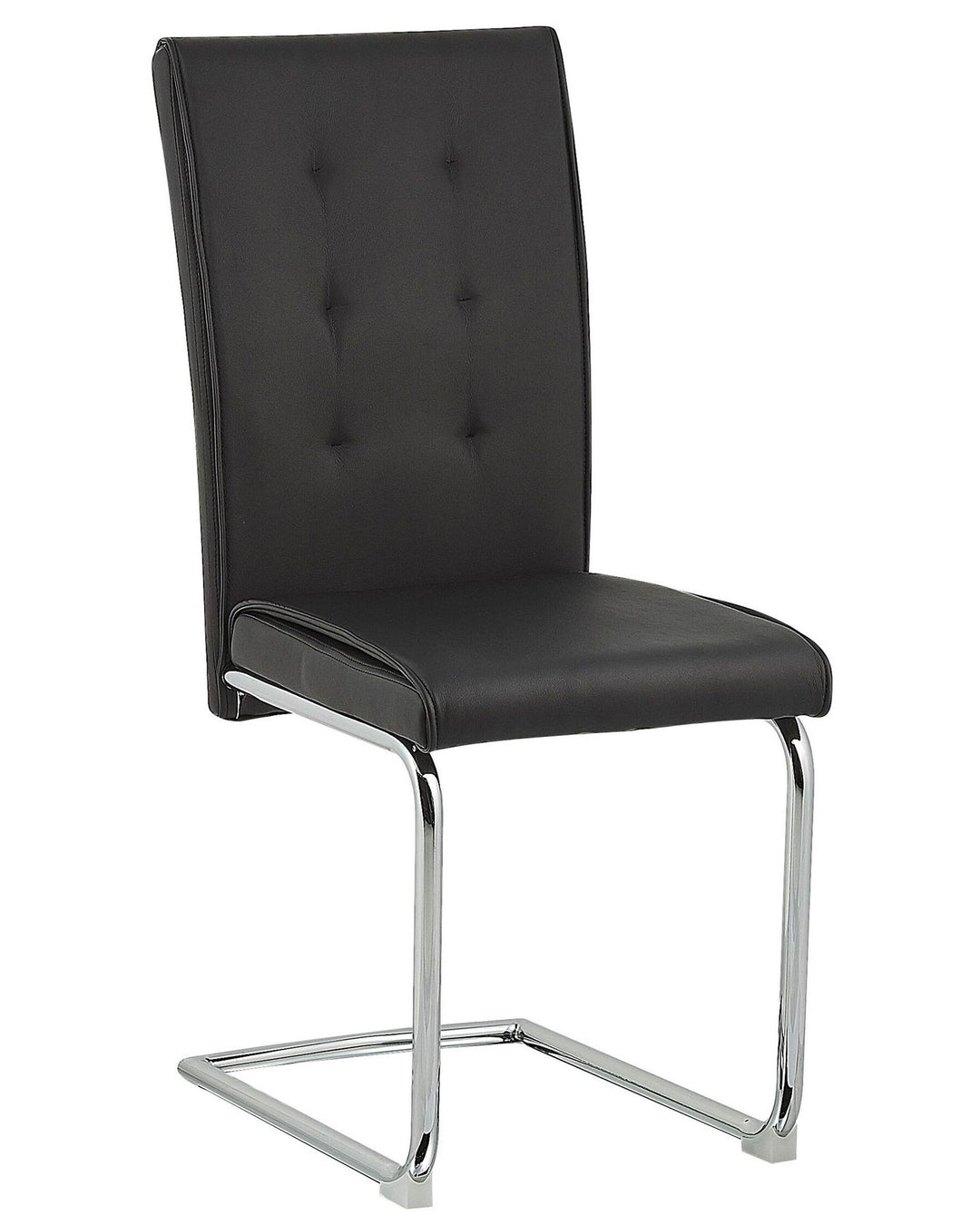 Set of 2 Faux Leather Dining Chair Cantilever Chair Black Rovard