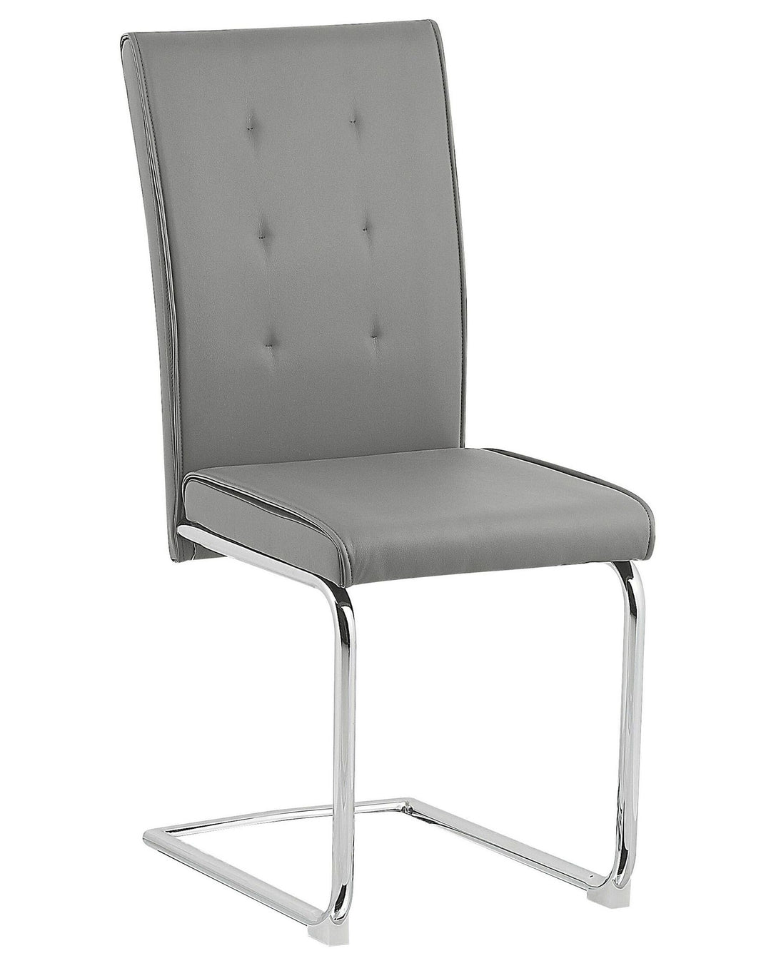 Set of 2 Faux Leather Dining Chair Cantilever Chair Grey Rovard