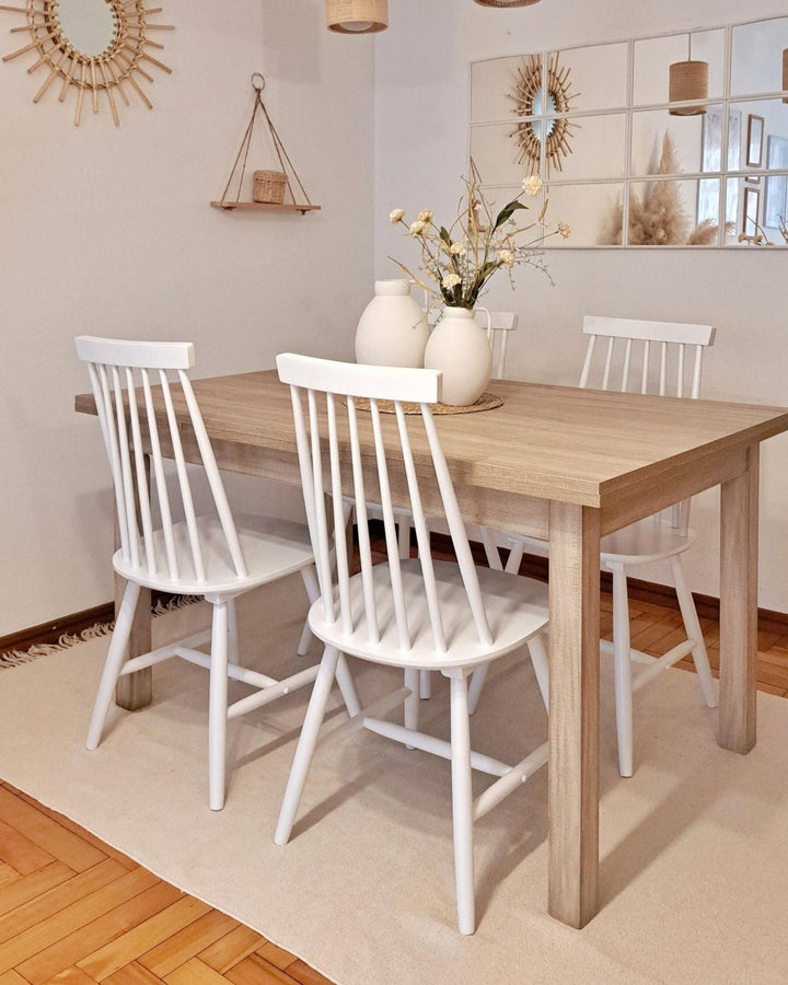 Rubberwood Dining Chair Set of 2 White Burbank