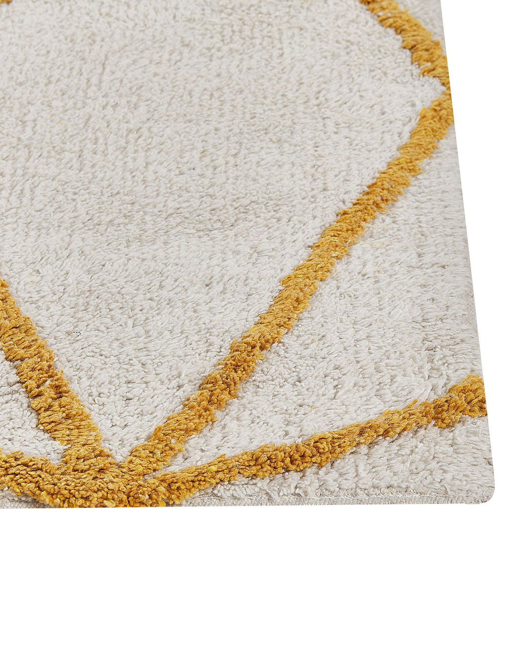 Shaggy Cotton Area Rug 160 x 230 cm Off-White and Yellow Marand