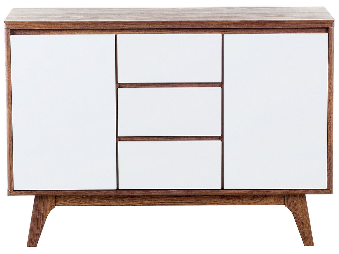 3 Drawer Sideboard White with Dark Wood Pittsburgh