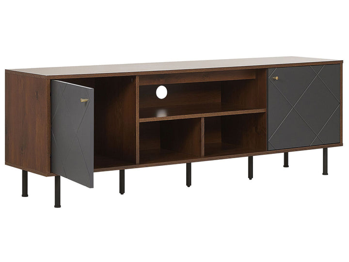 TV Stand Dark Wood and Grey Palmer