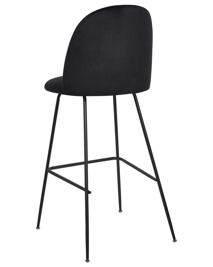 Bar Chair Set of 2 Velvet Black Arcola