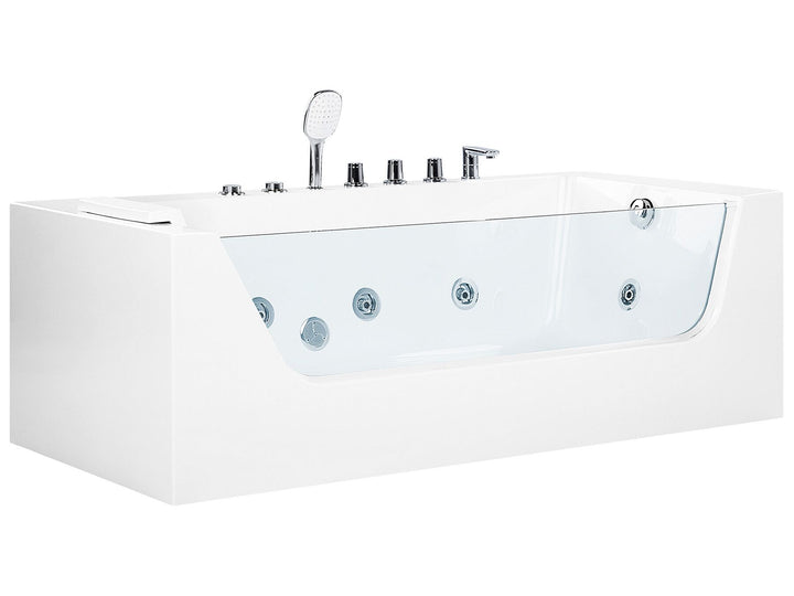 Left Hand Whirlpool Corner Bath 1700 x 800 mm White Puquio