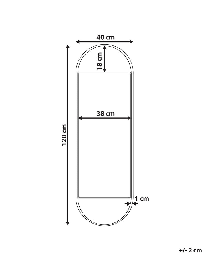 Wall Mirror 120 cm Black Vallery