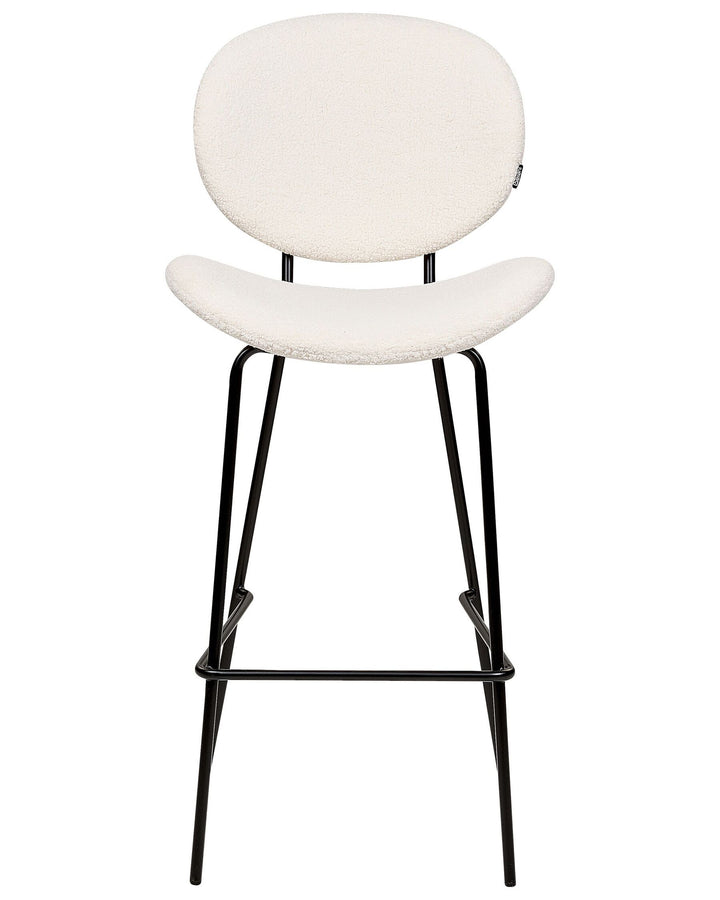 Bar Chair Set of 2 Boucle White Luana