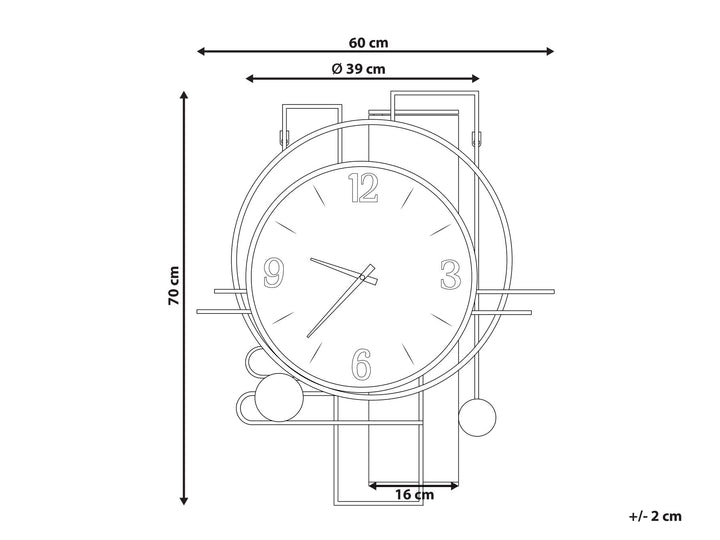 Wall Clock 60 x 70 cm Multicolour Tavel