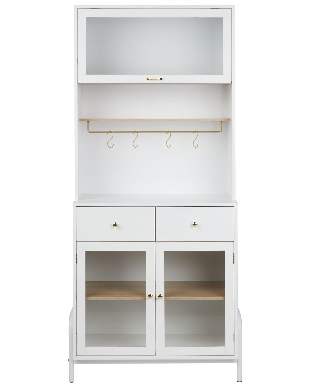 Cabinet with Glass Displays White Parlin