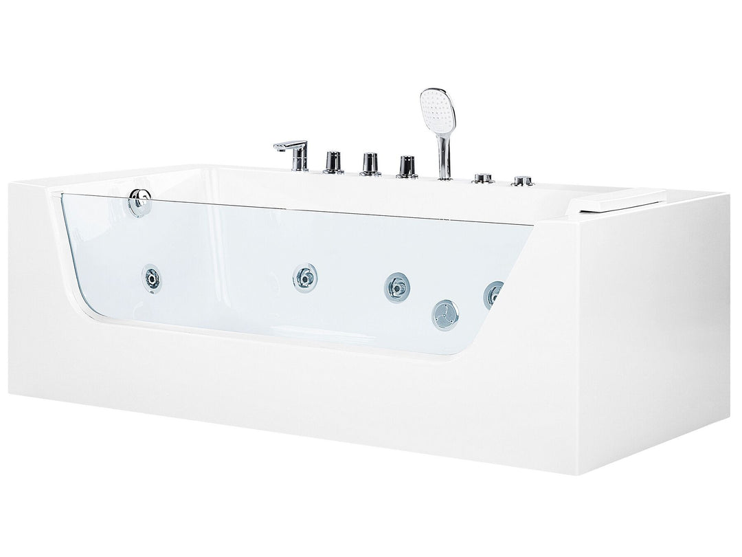 Right Hand Whirlpool Corner Bath 1700 x 800 mm White Puquio