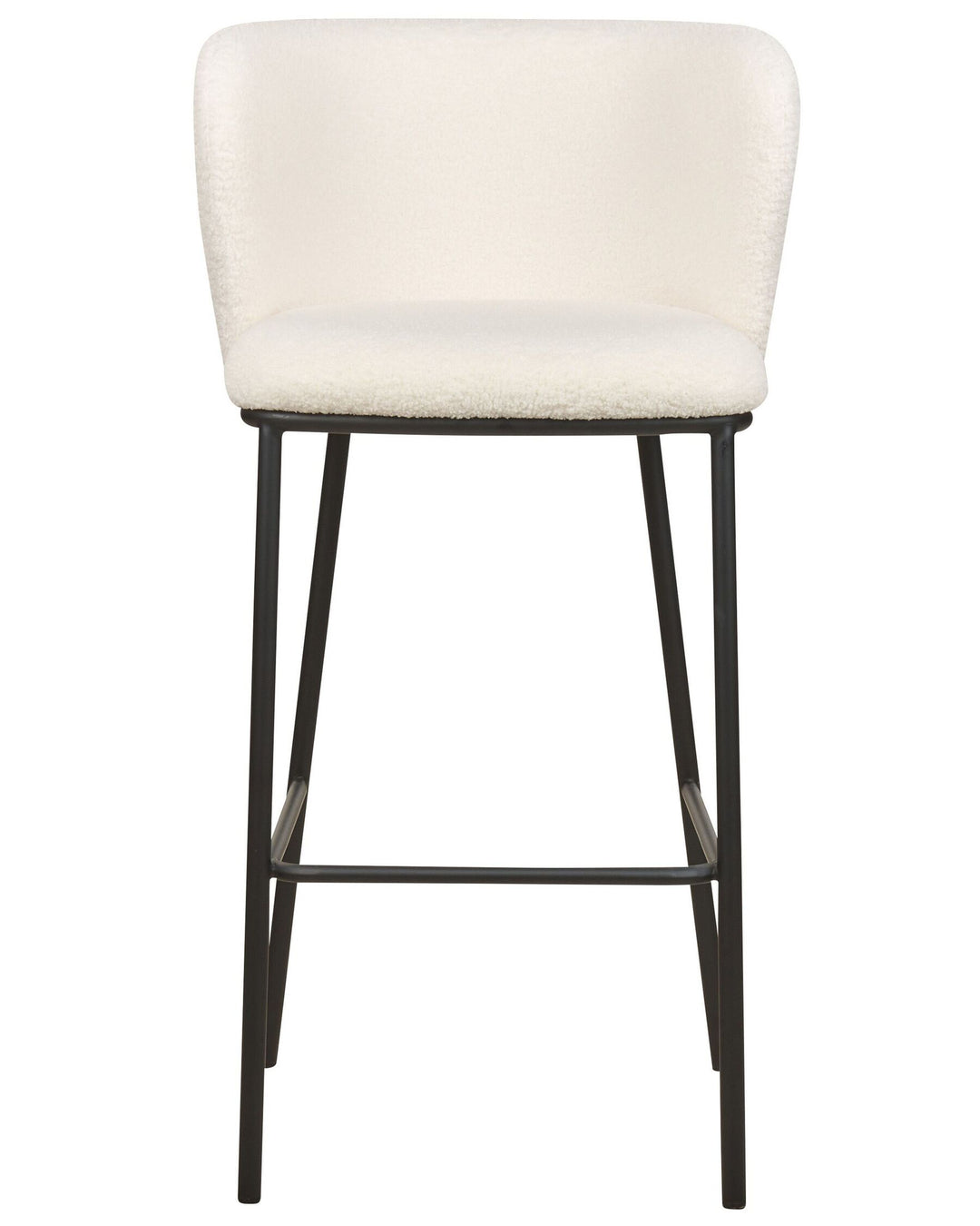 Bar Chair Set of 2 Boucle White Mina