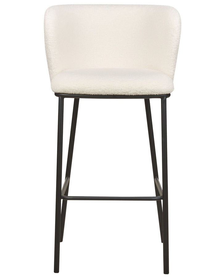 Bar Chair Set of 2 Boucle White Mina