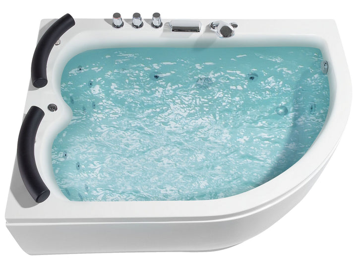 Right Hand Whirlpool Corner Bath with LED 1580 x 1130 mm White Paradiso