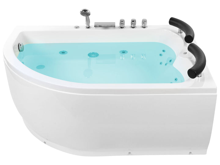 Left Hand Whirlpool Corner Bath with LED 1580 x 1130 mm White Paradiso