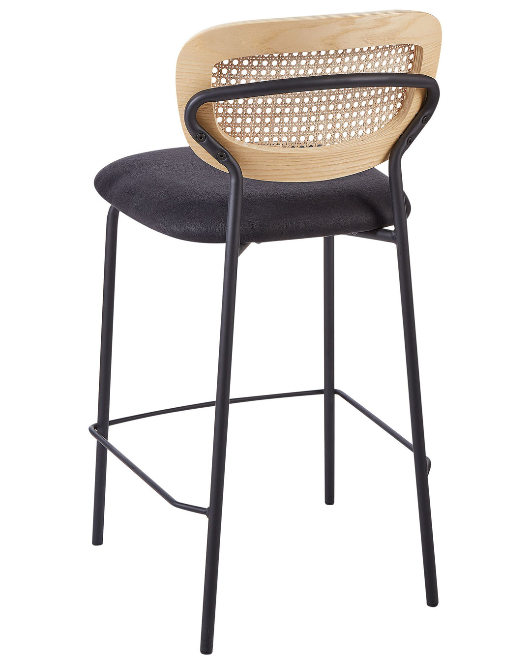 Bar Chair Set of 2 Fabric Black Mayetta