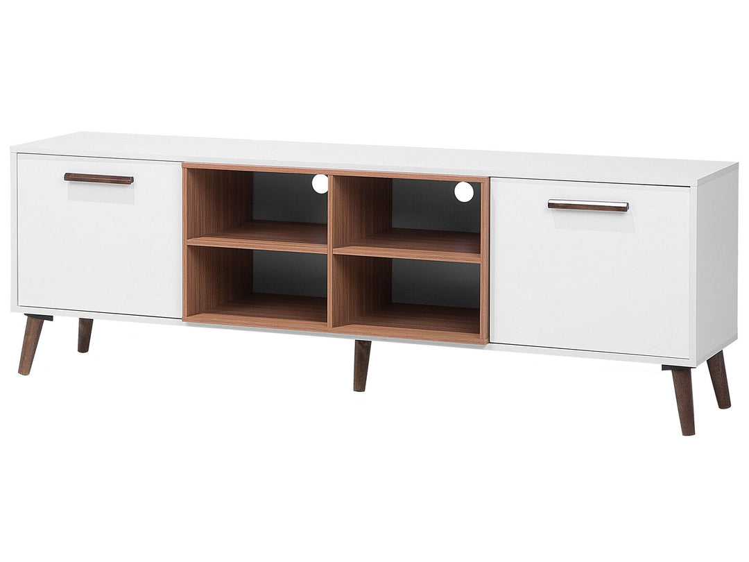 TV Stand White with Dark Wood Alloa