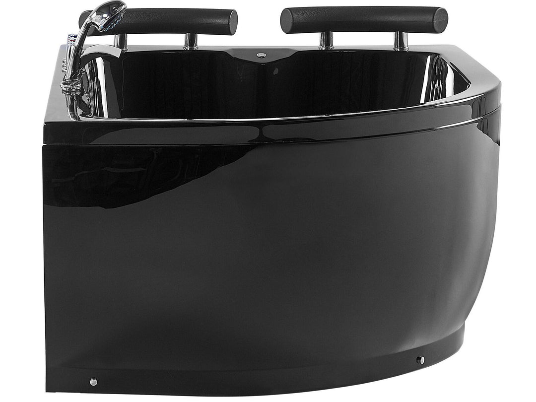 30/03/2025 Left Hand Whirlpool Corner Bath with LED 1580 x 1130 mm Black Paradiso