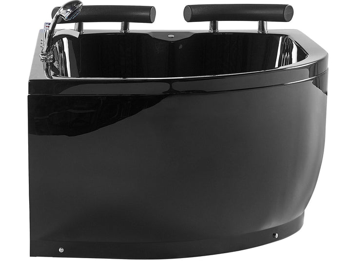 30/03/2025 Left Hand Whirlpool Corner Bath with LED 1580 x 1130 mm Black Paradiso