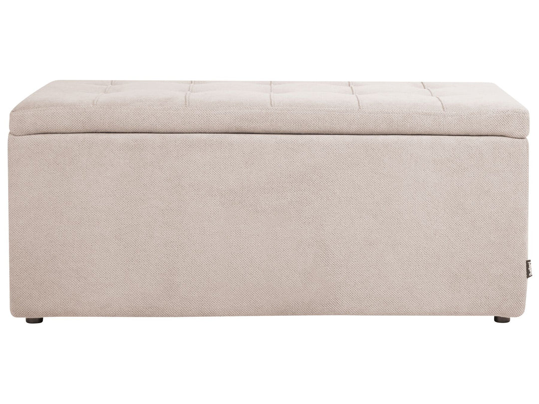 Fabric Storage Ottoman Beige Orem