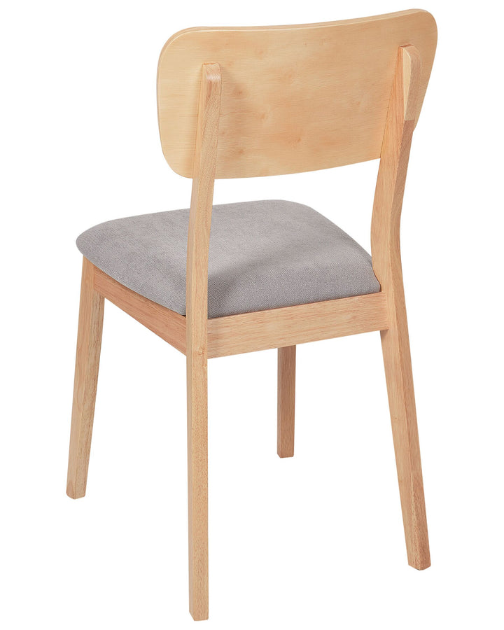 Rubberwood Dining Chair Set of 2 Light Wood Minier