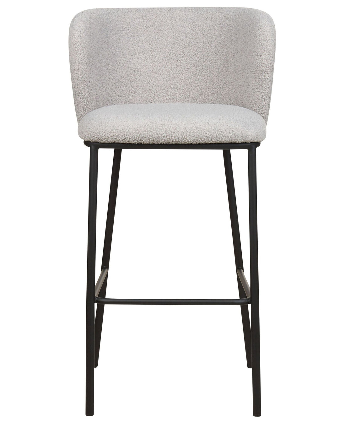 Bar Chair Set of 2 Boucle Light Grey Mina