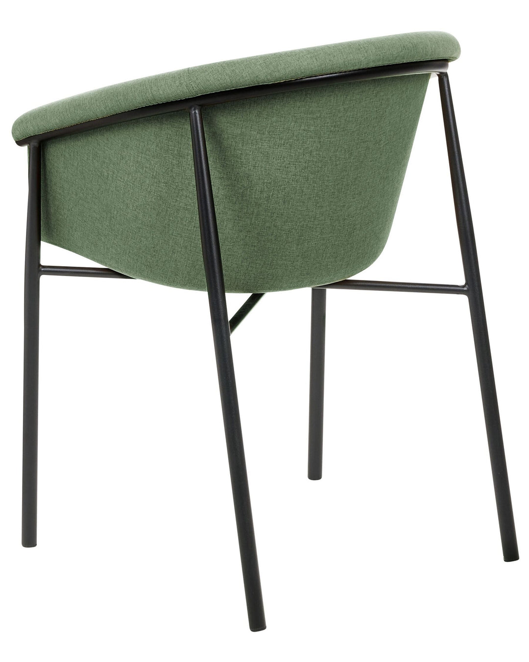 Dining Chair Set of 2 Fabric Dark Green Ames