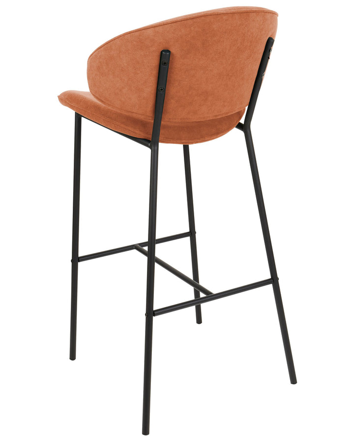 Bar Chair Set of 2 Fabric Orange Kiana