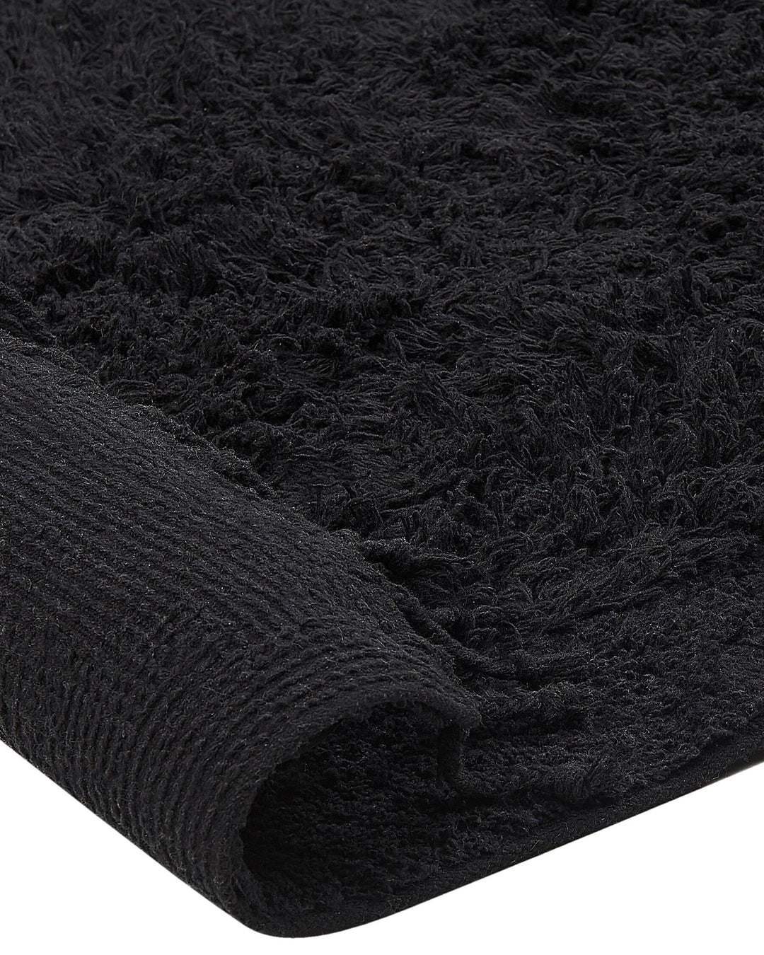 Cotton Shaggy Area Rug 140 x 200 cm Black Bitlis