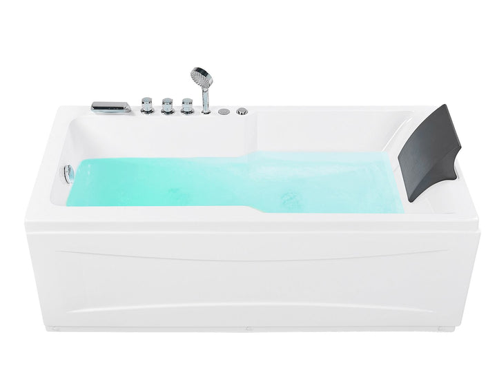 Right Hand Whirlpool Bath with LED 1690 x 810 mm White Artemisa