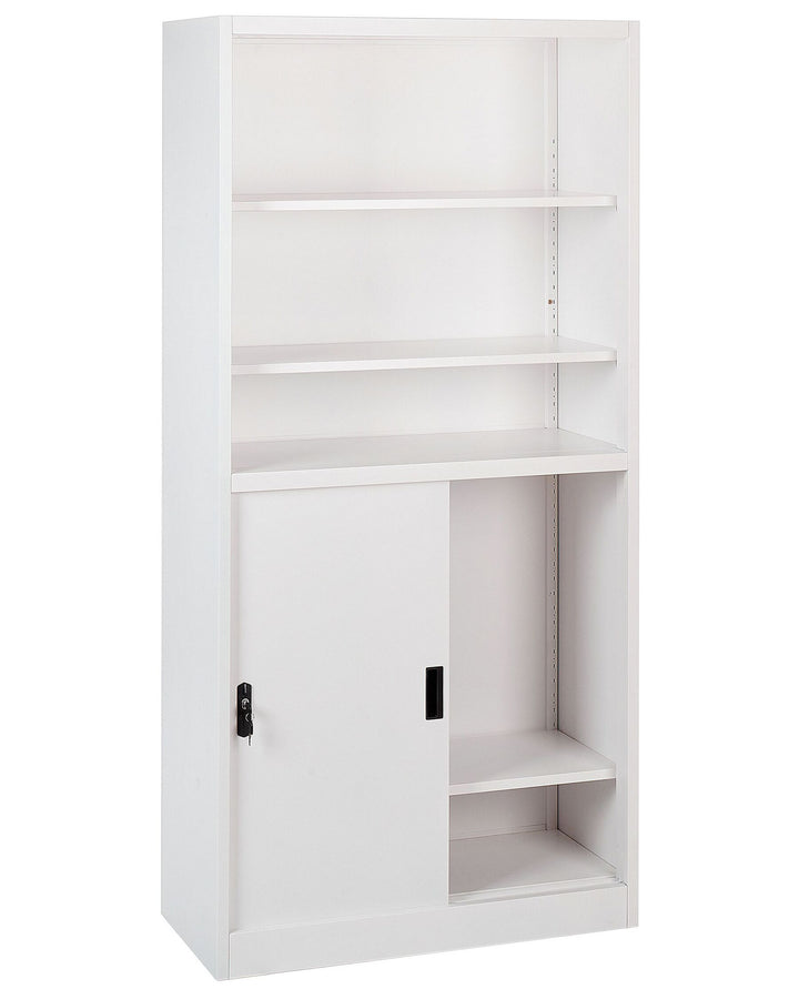 2 Door Storage Cabinet with Shelves White Muscovite