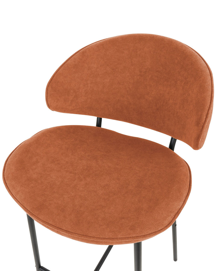 Bar Chair Set of 2 Fabric Orange Kiana