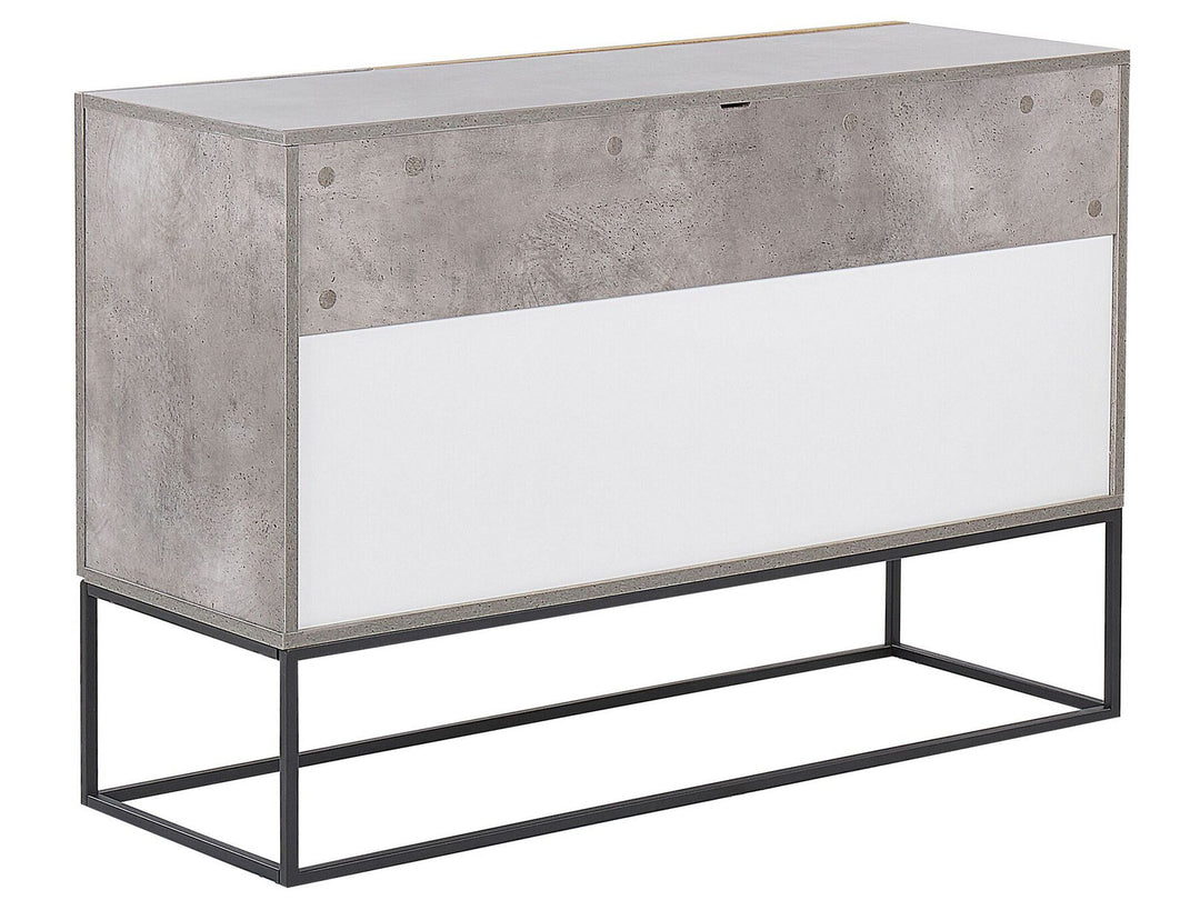 3 Drawer Sideboard Grey with Light Wood Arietta