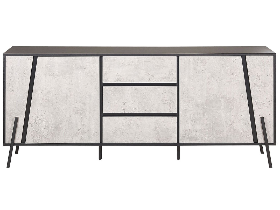 3 Drawer Sideboard Concrete Effect with Black Blackpool