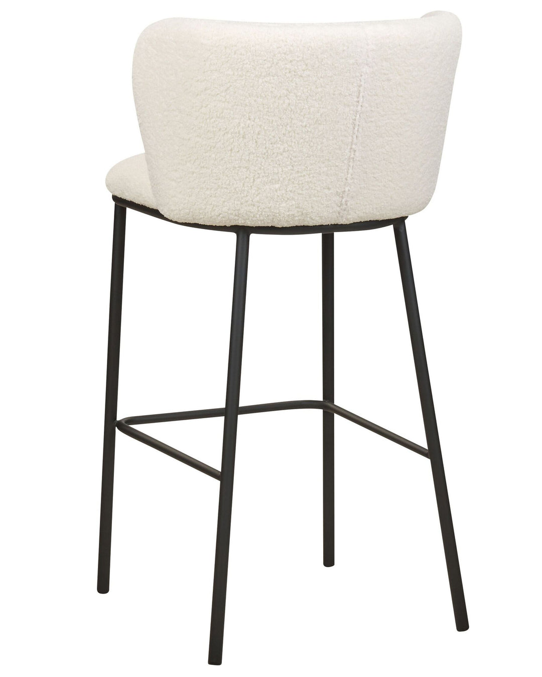 Bar Chair Set of 2 Boucle White Mina