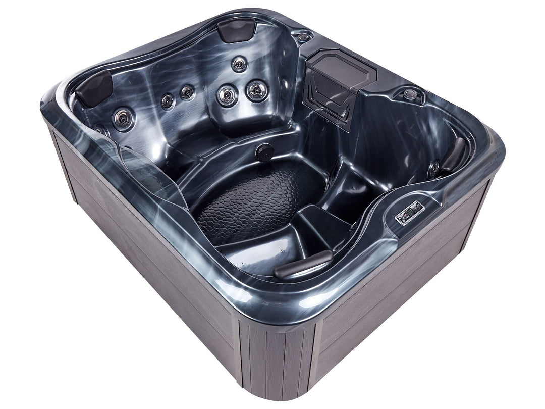 Square Hot Tub with LED Grey Arcelia