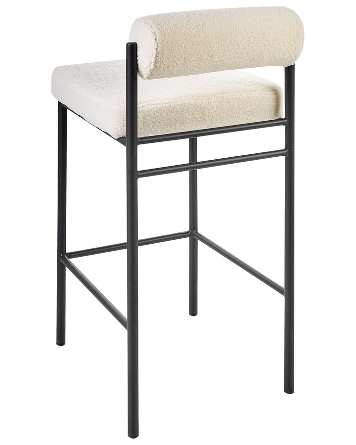 Bar Chair Set of 2 Boucle Off-White Amaya