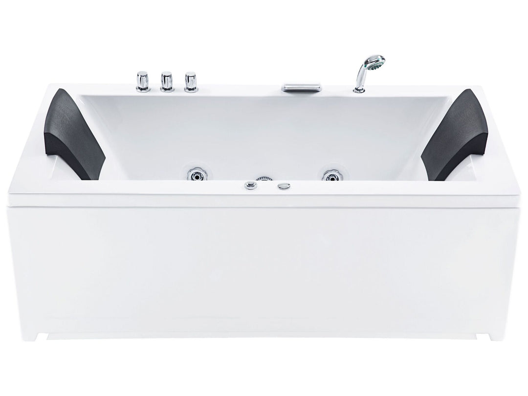 Left Hand Whirlpool Bath with LED 1830 x 900 mm White Varadero