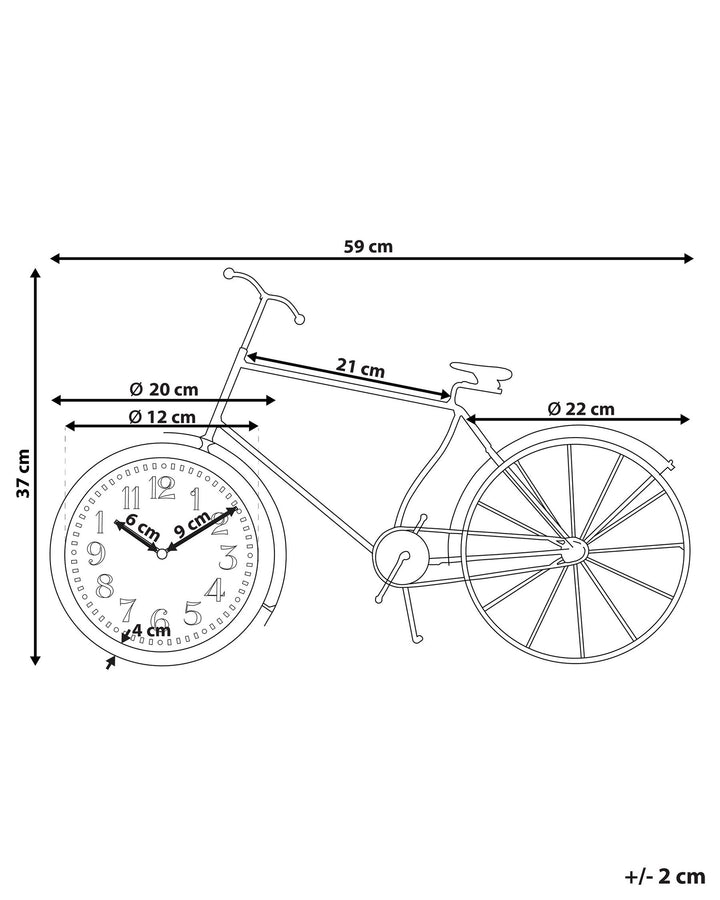 Table Clock Bicycle Black Lillo