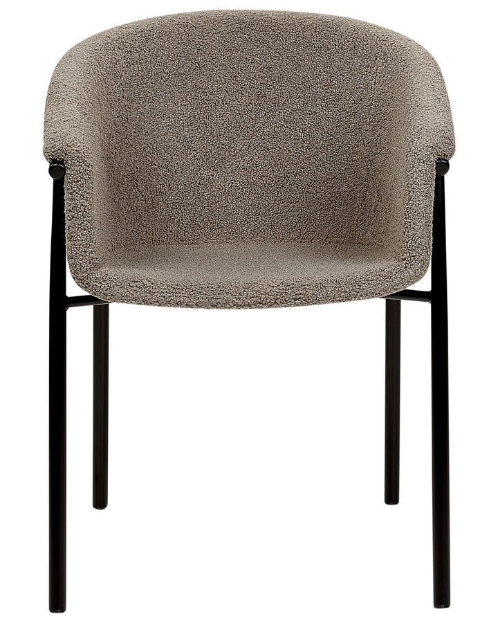 Dining Chair Set of 2 Boucle Taupe Ames