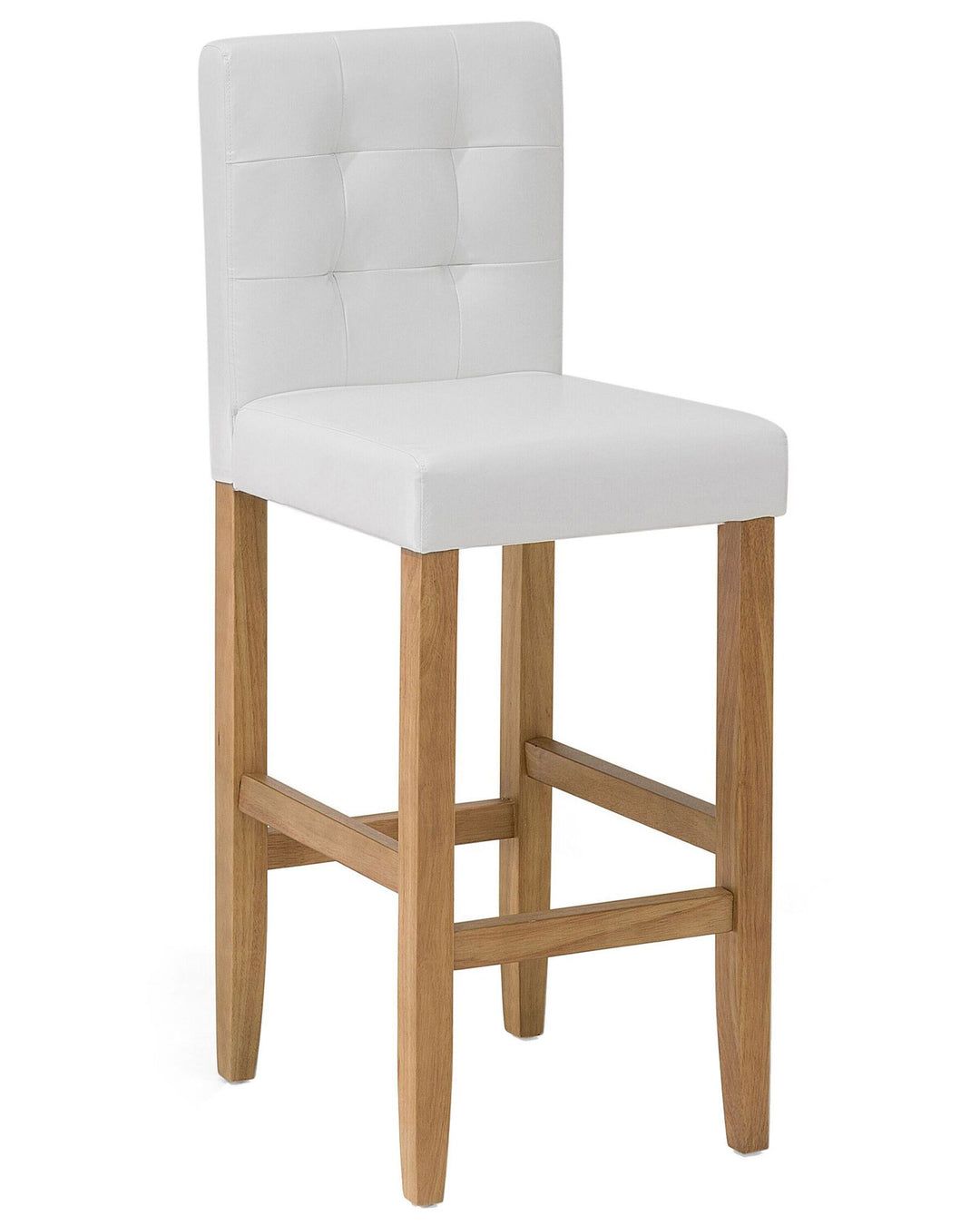 Bar Chair Set of 2 Faux Leather Off-White Madison