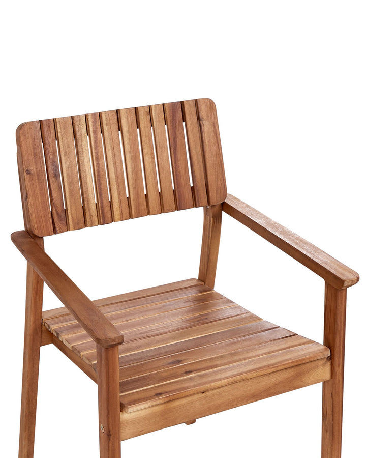 Set of 2 Acacia Wood Garden Chairs Light Agello