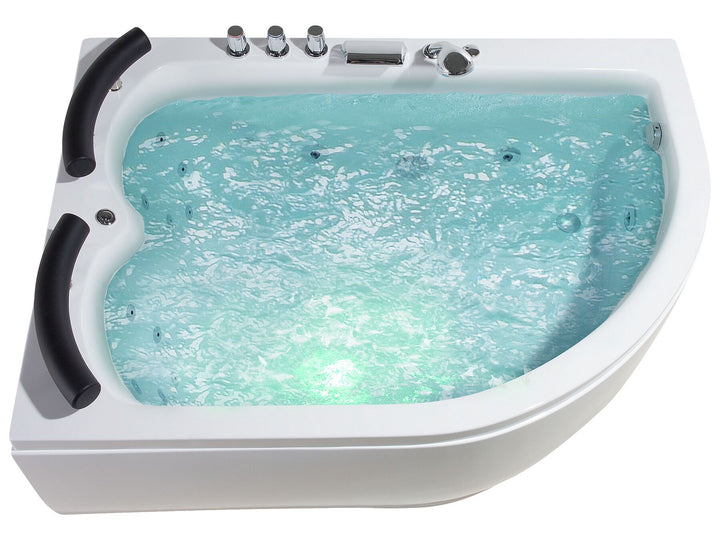 Right Hand Whirlpool Corner Bath with LED 1580 x 1130 mm White Paradiso